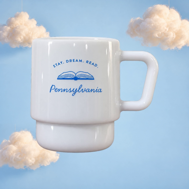 Blue Milk Glass Mug