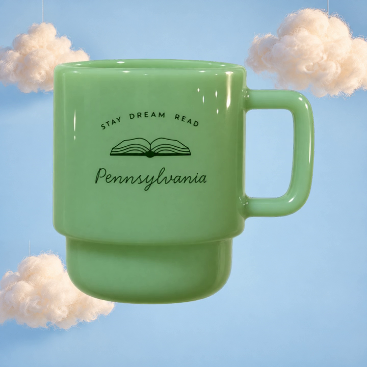 Green Milk Glass Mug